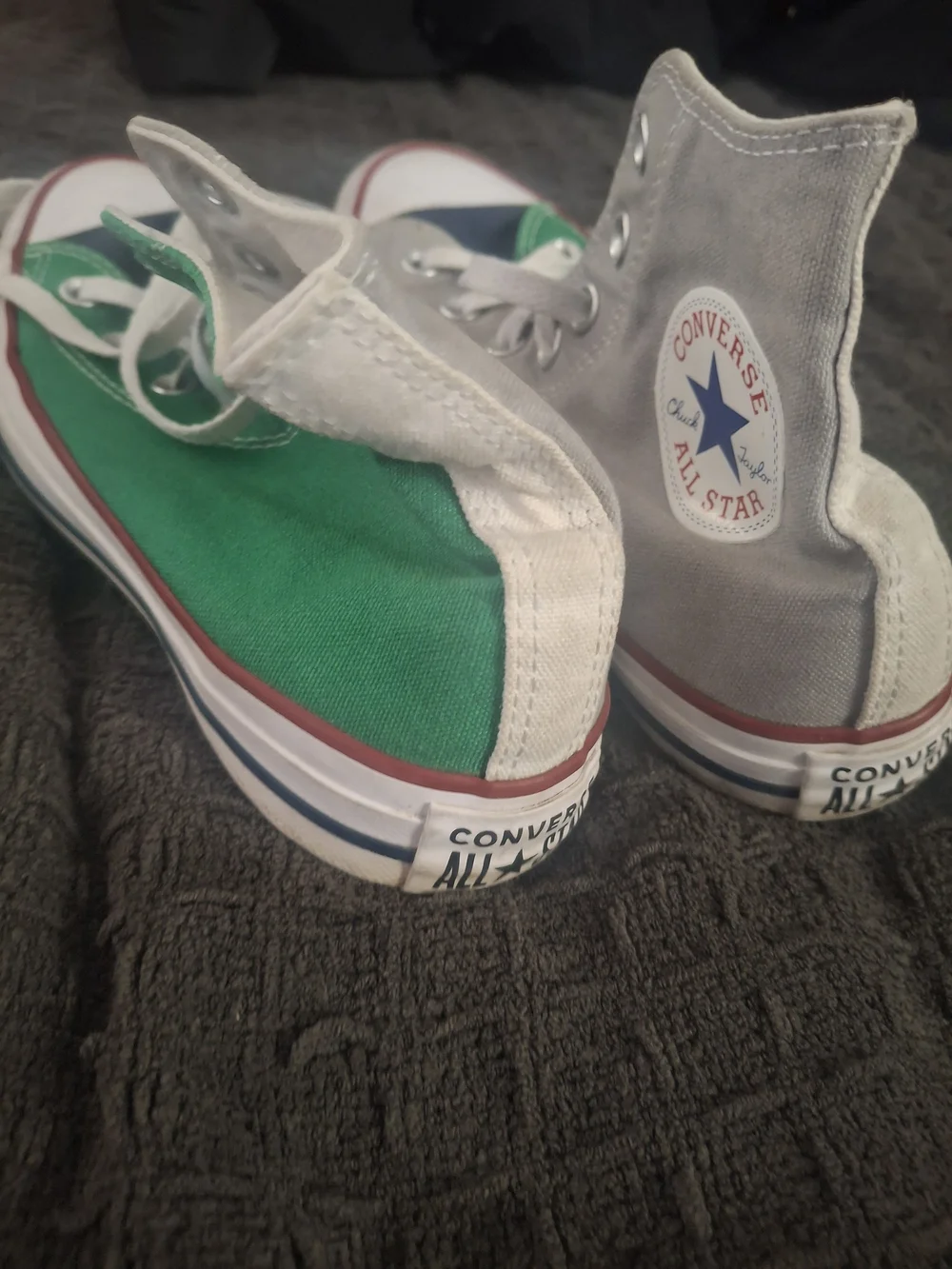 Converse Kids High-Top Sneakers in Gray & Green